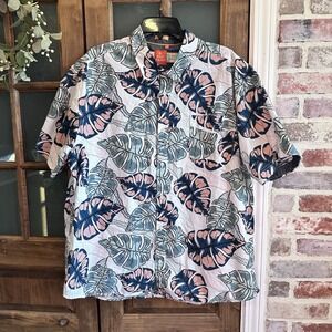 Free Planet Men's 2X Hawaiian Shirt Vacay Spirit Tropical Floral‎ Pattern